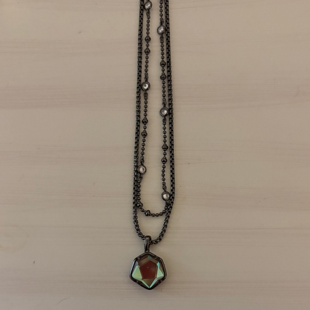 Kendra Scott Double Chain Black Necklace